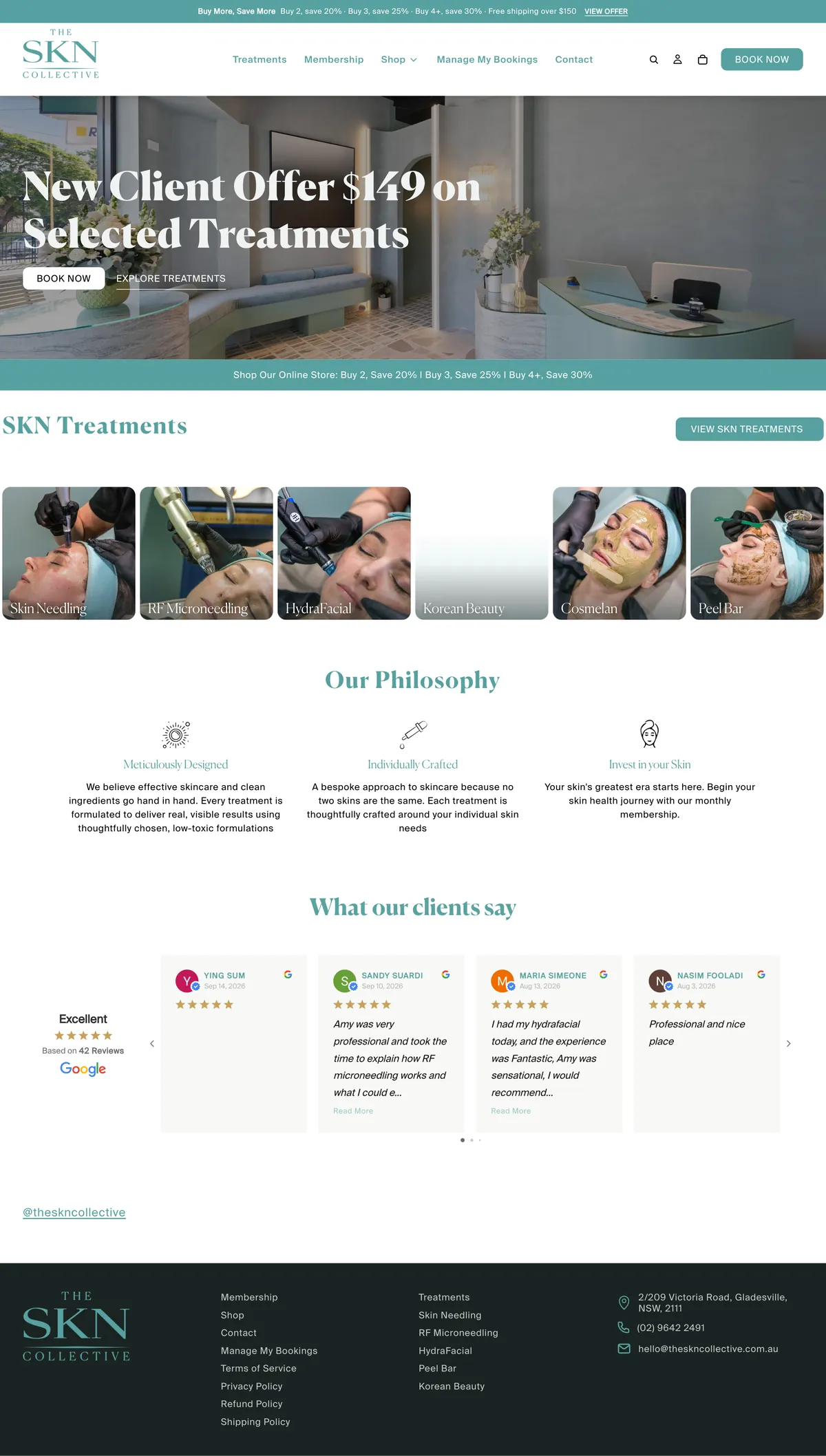 The SKN Collective website on desktop